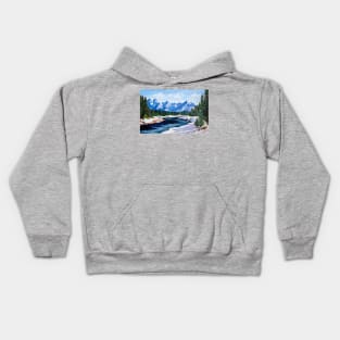 Stream near the Rockies Kids Hoodie